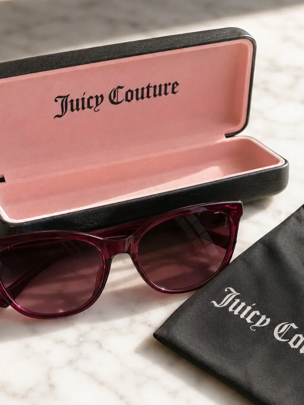 Juicy Couture JU 629/G/S Burgundy Cat-Eye Sunglasses 55-18-140